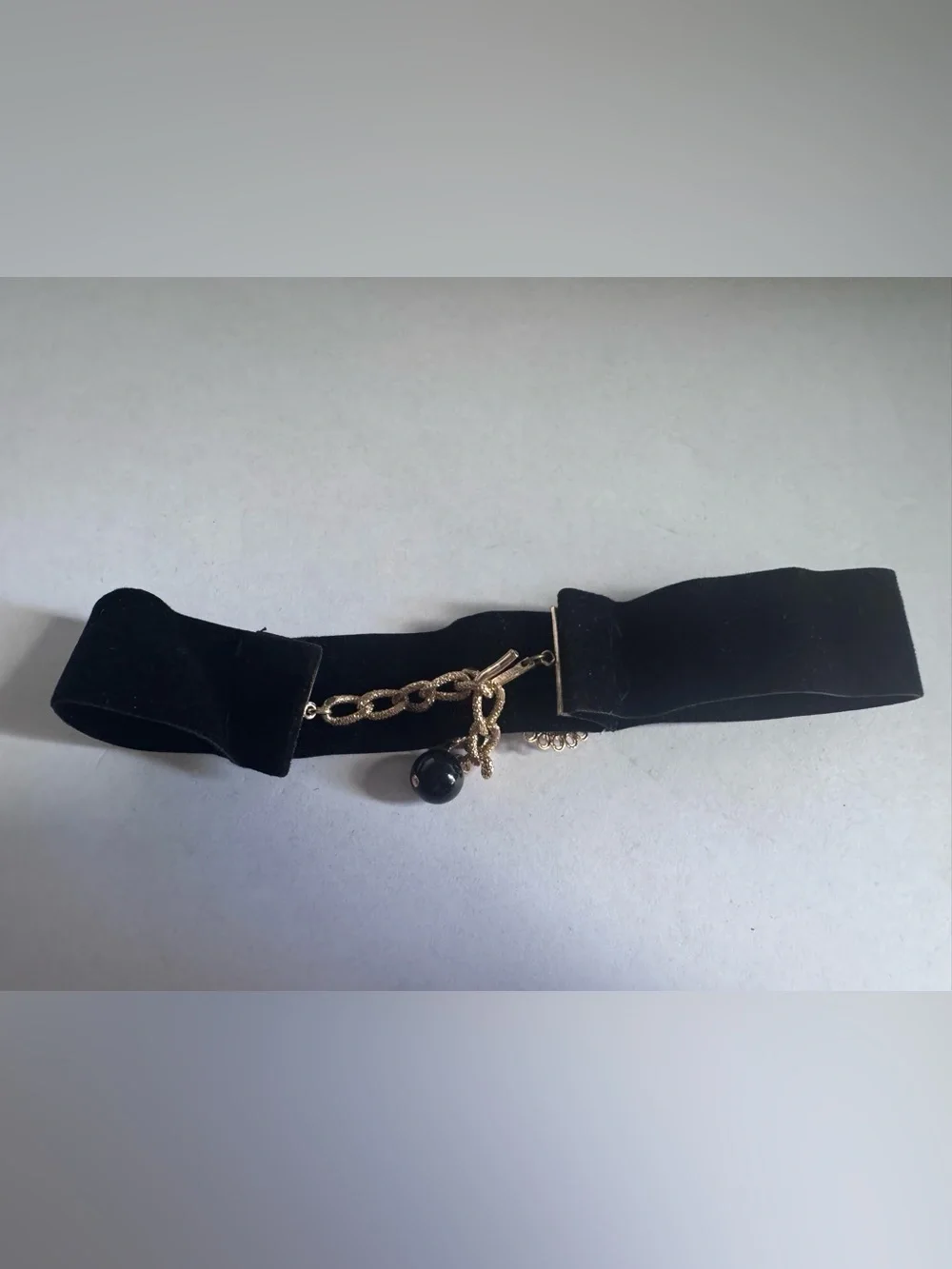 Black Velvet Cameo Choker Necklace - Unbranded